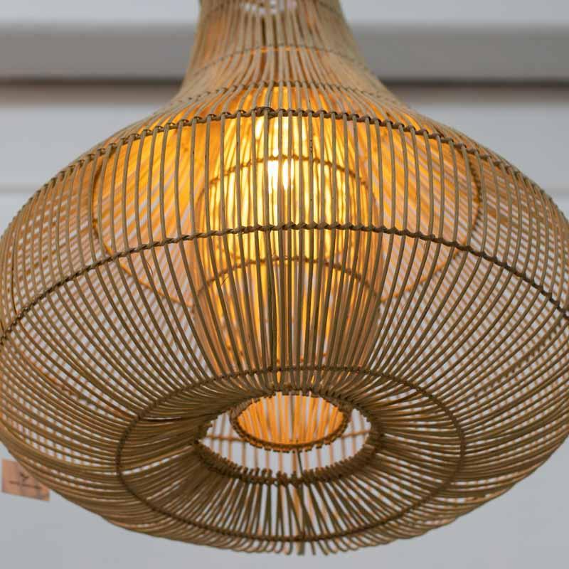 luminária teto rattan fibra natural decoração ferrugem boho elegância design bali indonésia artesanato trama loja artesintonia 03