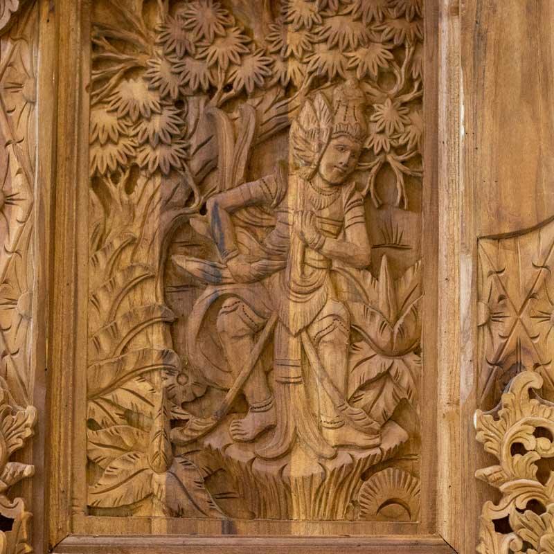 porta entalhada madeira suar bali entalhos artesanato deuses hindus entrada portal durabilidade decoracao casa loja artesintonia 03