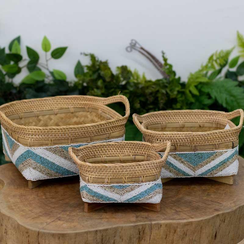cestaria artesanal caixa organizadora cesto micangas bambu fibra natural decoracao bali indonesia
