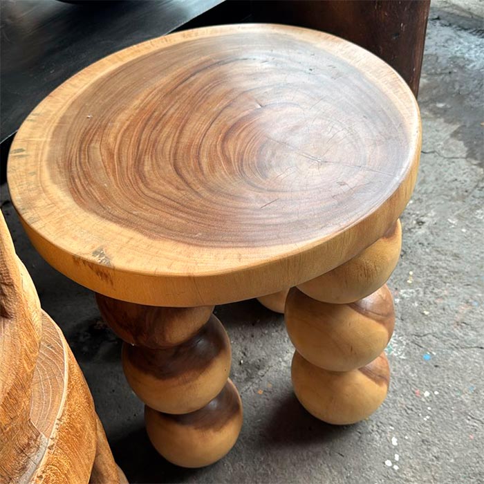 Móvel de luxo rústico em madeira nobre com design Bubble para salas de estar modernas.