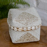 caixa pote étnico étnica miçanga búzios concha branco off white bambu fibra natural handmade bali balinês balinesa indonésia artesão artesanato arte art home decor decoration decoração