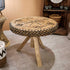 low round little table natural fiber mesinha rustica redonda madeira natural