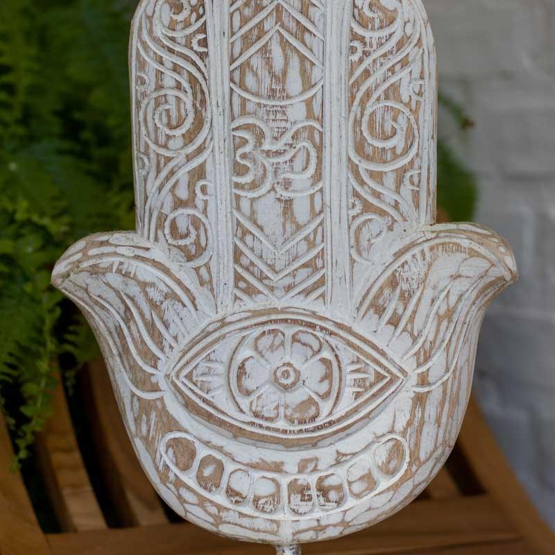 mão fátima hamsa pátina madeira branca boho zen decor decoration bali balinês indonésia madeira albezia 02 