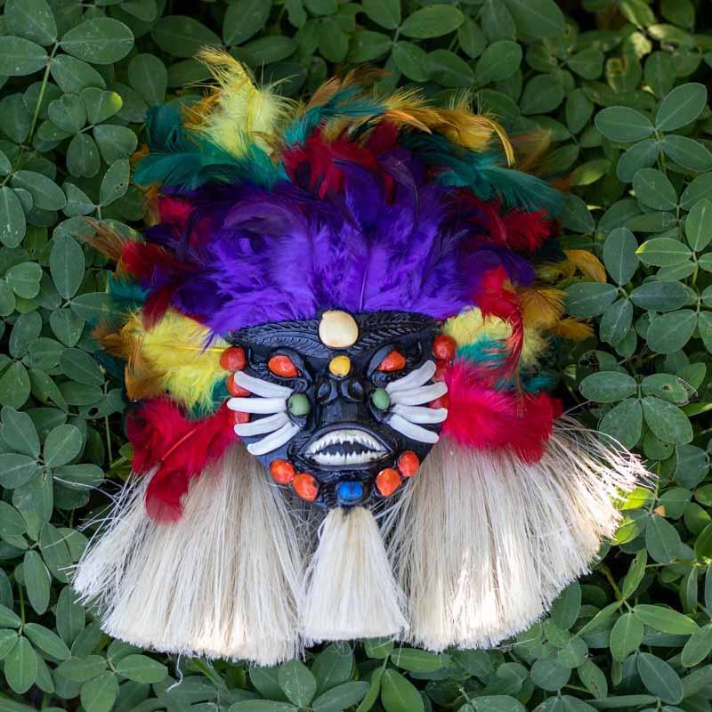 mascara decorativa artesanal indigena etnica cultura brasil ancestrais parede máscara étnica 03