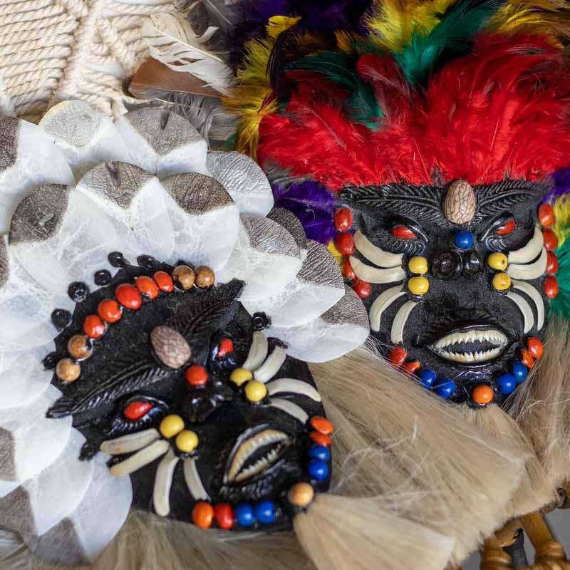 mascara decorativa artesanal indigena etnica cultura brasil ancestrais parede máscara étnica 02