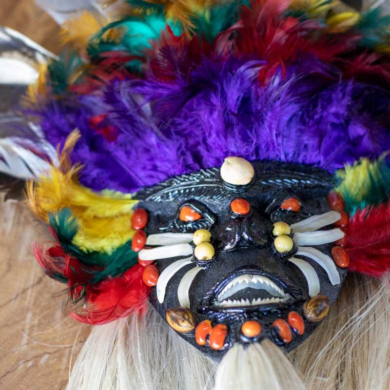 mascara decorativa artesanal indigena etnica cultura brasil ancestrais parede máscara étnica 03