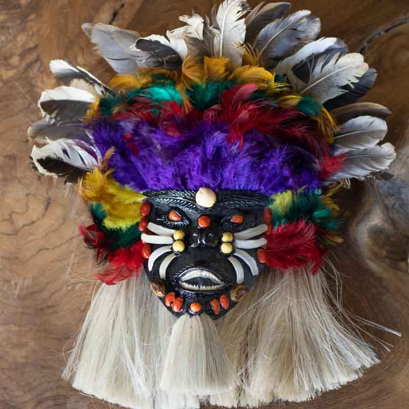 mascara decorativa artesanal indigena etnica cultura brasil ancestrais parede máscara étnica 01