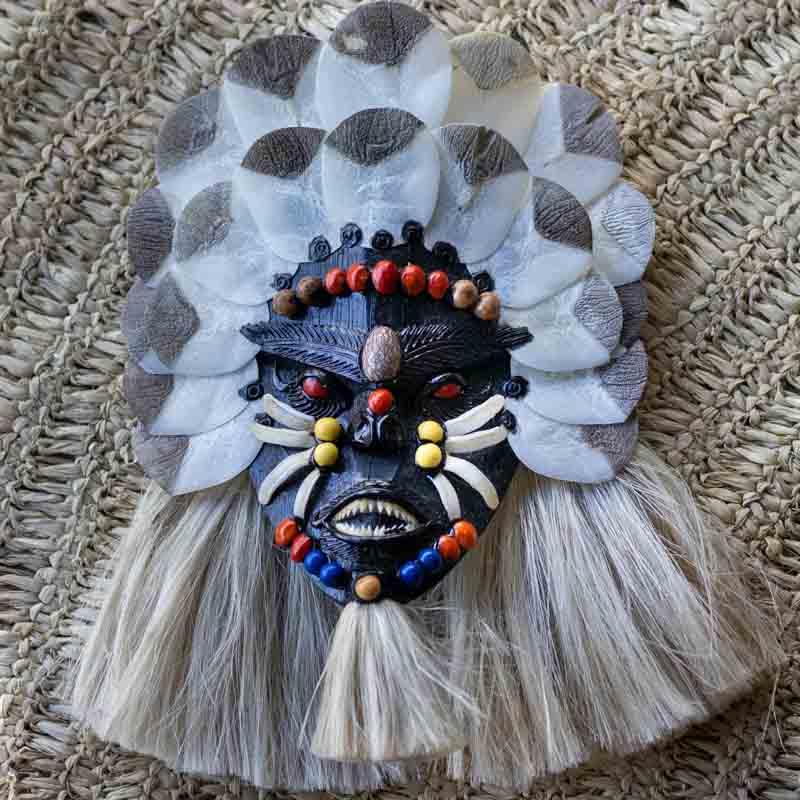 mascara decorativa artesanal indigena etnica cultura brasil ancestrais parede máscara étnica 01