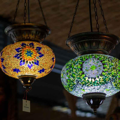 luminaria lustre turco decoração iluminação artesanato vidro mosaico núcleos tradição cultura loja artesintonia luzes 03