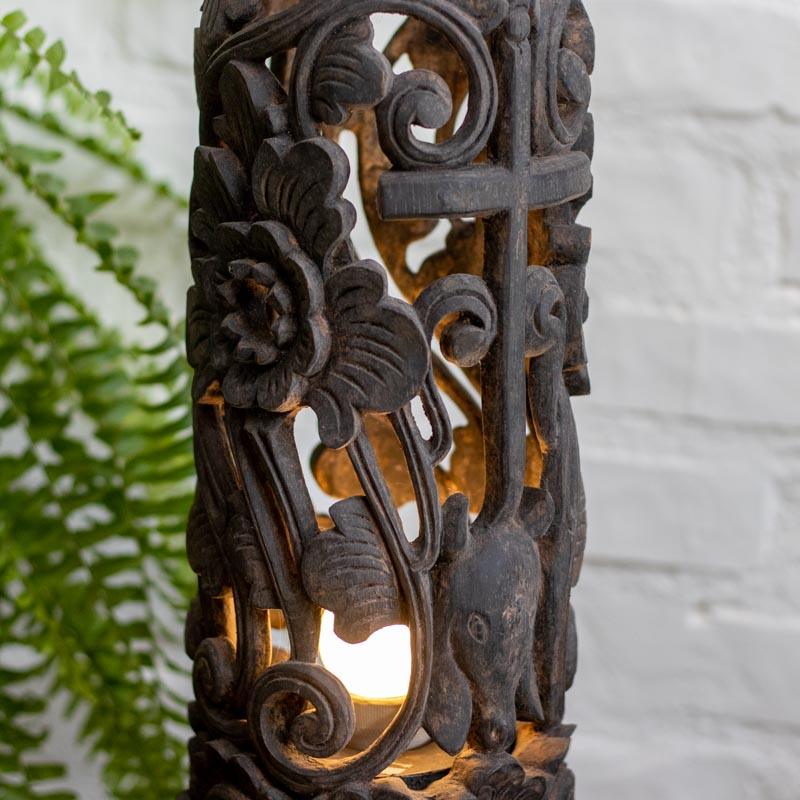 abajur luminaria madeira bali indonesia entalhe floral decoracao casa ambientes iluminacao loja artesintonia 03