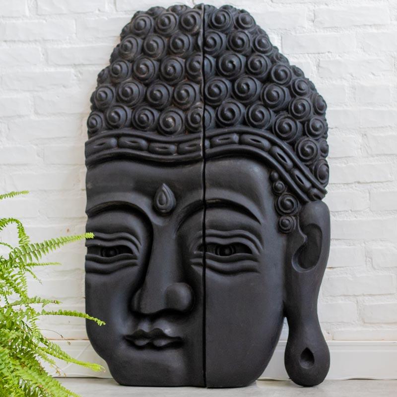 painel faces de buda madeira entalhada bali espiritual meditacao serenidade budismo loja artesintonia 01