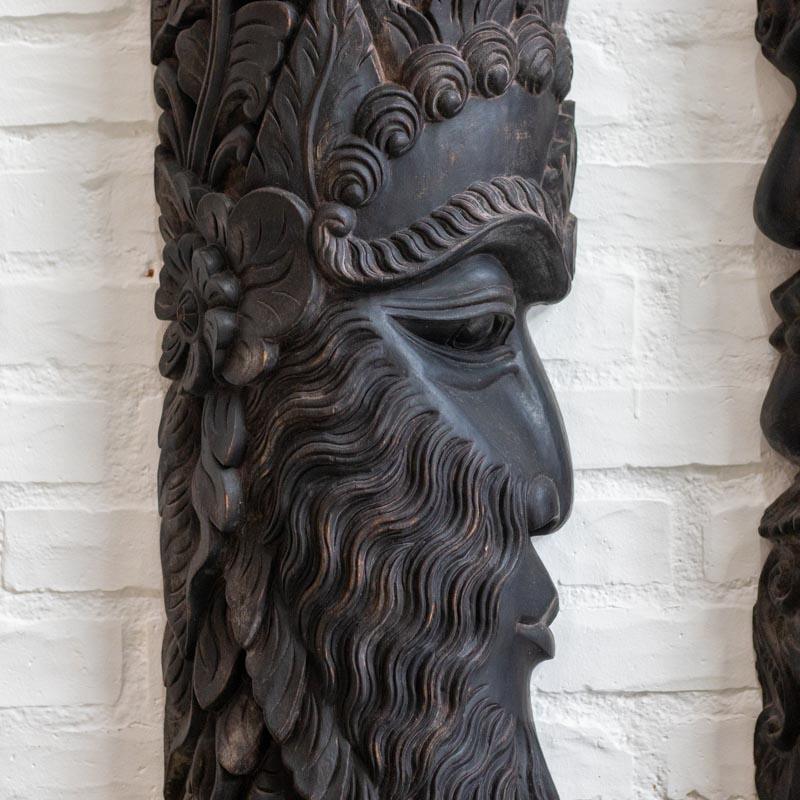 mascara escultura decorativas parede madeira entalhada artesanato bali indonesia divindades femino masculino loja artesintonia 02