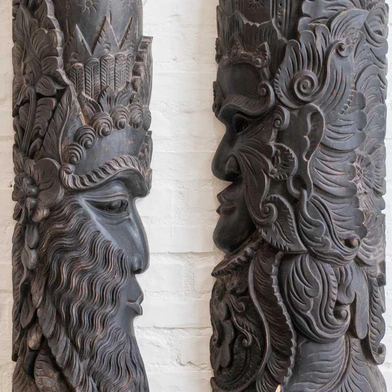 mascara escultura decorativas parede madeira entalhada artesanato bali indonesia divindades femino masculino loja artesintonia 04