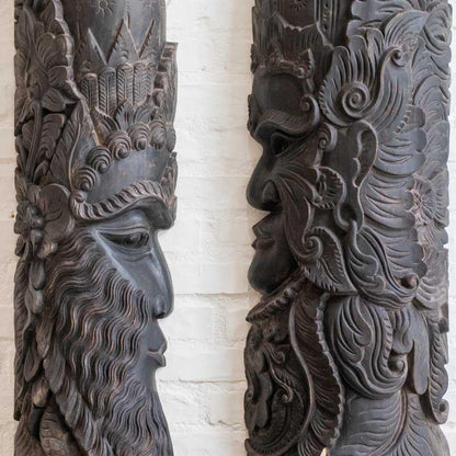 mascara escultura decorativas parede madeira entalhada artesanato bali indonesia divindades femino masculino loja artesintonia 04