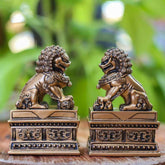 guardião guardiões peking leão leões fu beijing cidade proibida resina bronze china chinê arte decorativa