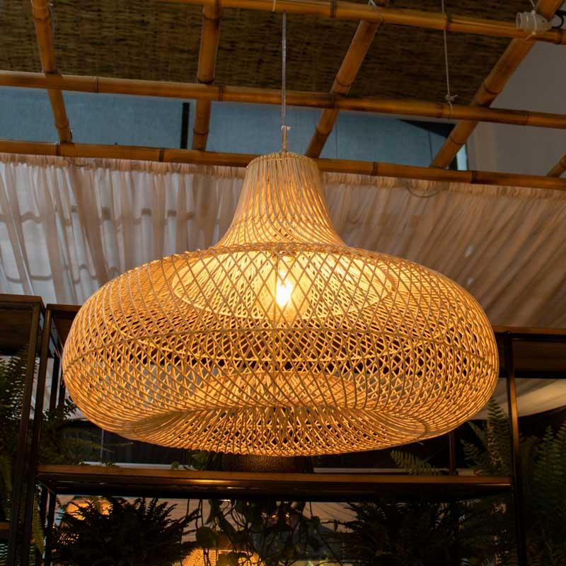 luminária teto rattan fibra natural decoração ferrugem boho elegância design bali indonésia artesanato trama loja artesintonia 03