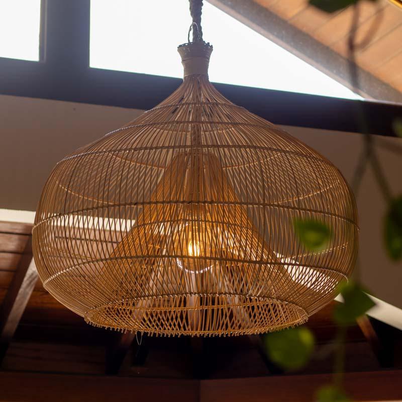 luminaria artesanal rattan fibra natural decoracao casa boho chic iluminacao comprar pendentes tropicais loja artesintonia 04