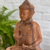 escultura buda madeira buddha decorativo home decor decoracao zen budista arte bali indonesia artesintonia 