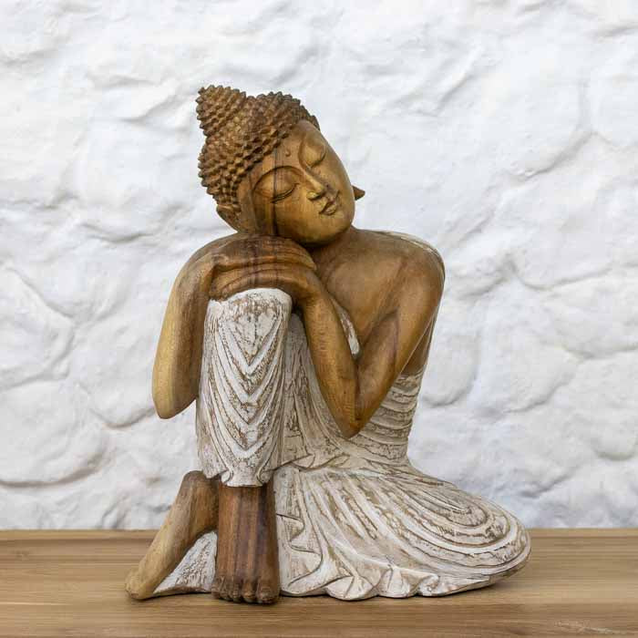 Objeto de arte e escultura zen feita à mão por artesãos balineses em madeira nobre.