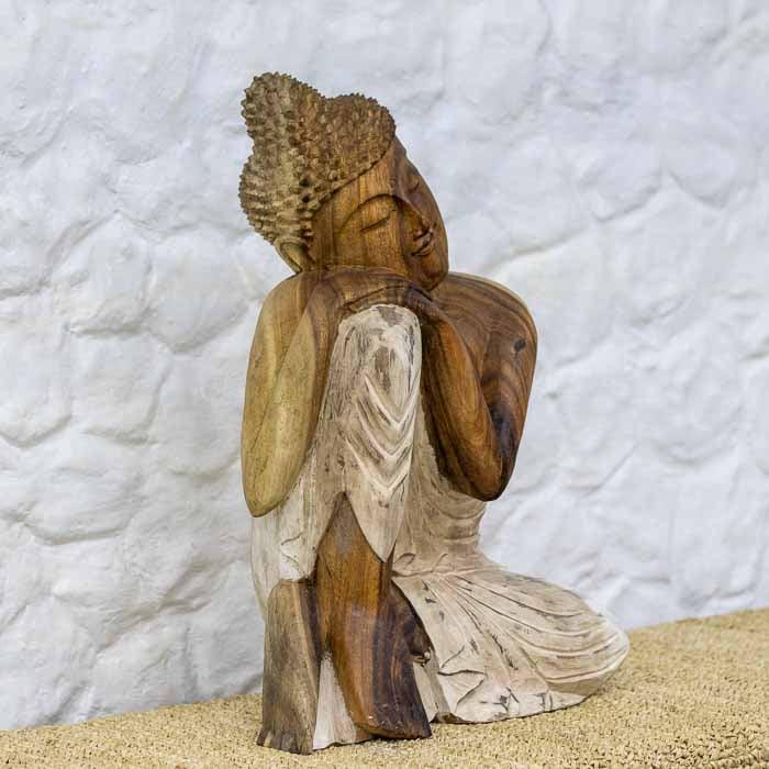 Escultura Buddha em madeira feita à mão importado. 