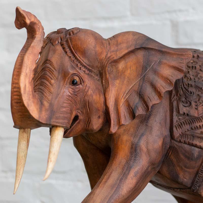 escultura madeira elefante madeira suar artesanal entralhado artesanato indonésia bali animais decorativos artesintonia 2