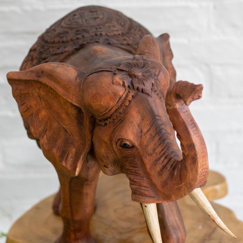 escultura madeira elefante madeira suar artesanal entralhado artesanato indonésia bali animais decorativos artesintonia 5