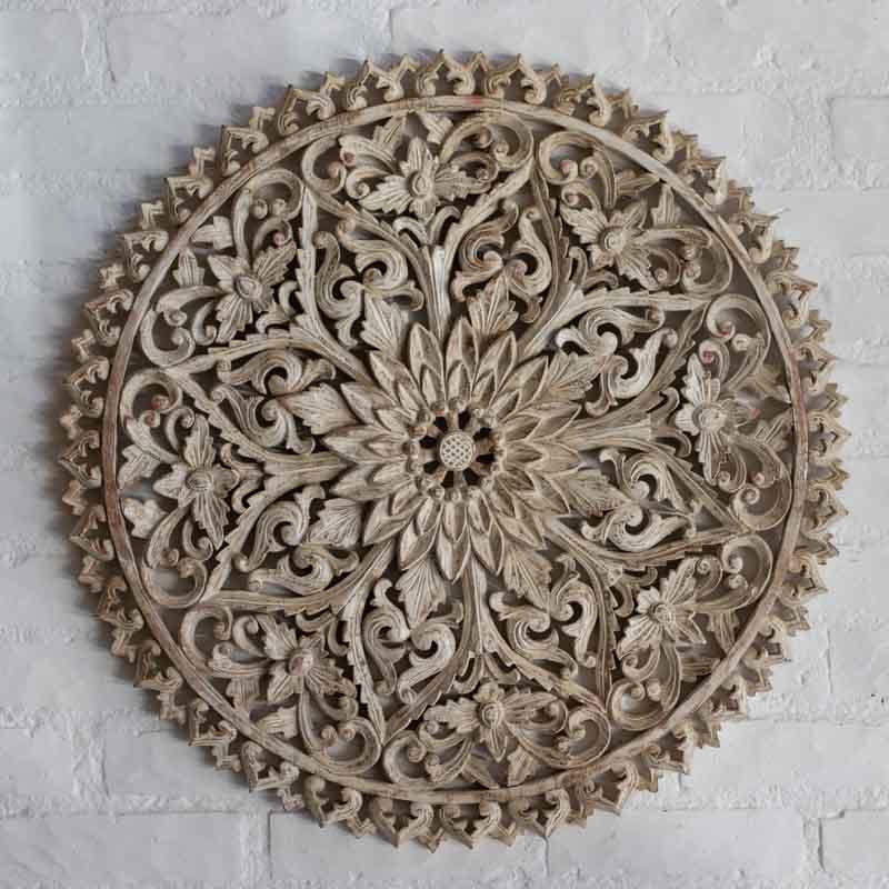 mandala paredes patina decoracao madeira entalhada bali indonesia artesintonia 60cm 1