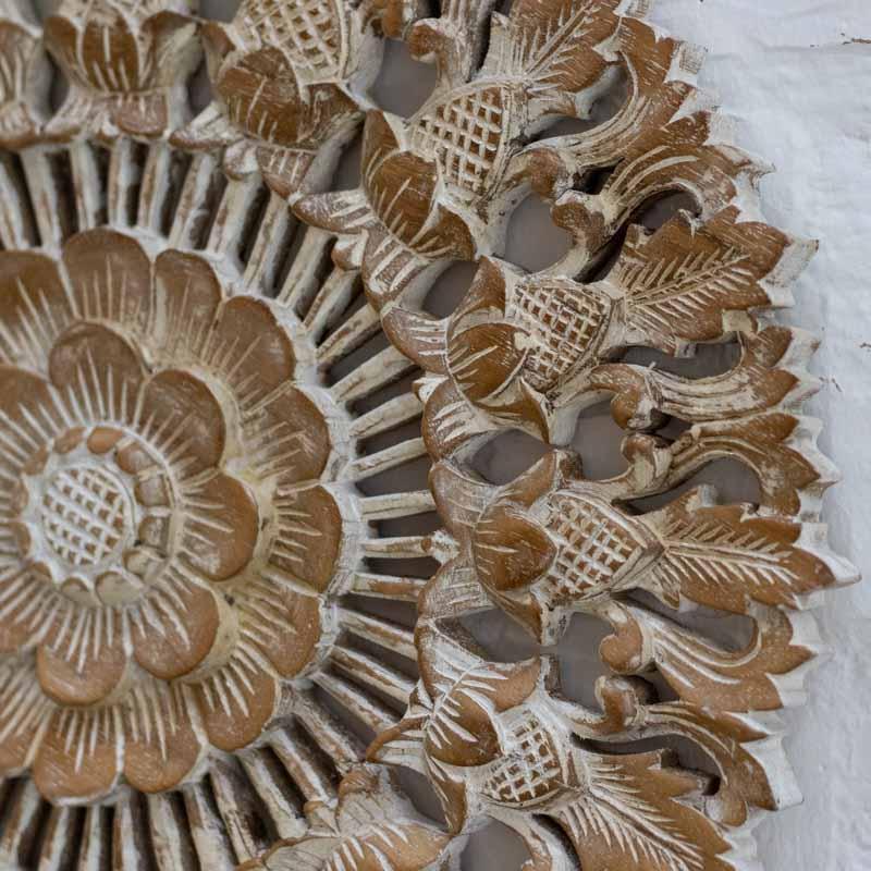 GL90 mandala clara esculpida madeira artesanal arte bali indonesia arabesco floral artesintonia 3