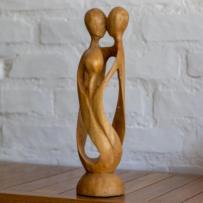 escultura abstrata familia 30cm madeira suar artesanato arte home decor decoracao artesintonia 1