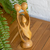 escultura abstrata familia 30cm madeira suar artesanato arte home decor decoracao artesintonia 2