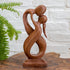 escultura abstrata madeira amor infinito artesanal arte bali casal par artesintonia home decor 1
