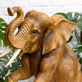 icone elefante madeira talhada decoracao bali arte casa wood carved elephant 03
