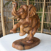 escultura ntalhada madeira suar bali indonesia artesanato decorativo casa espiritual elefante wood carved elephant 03