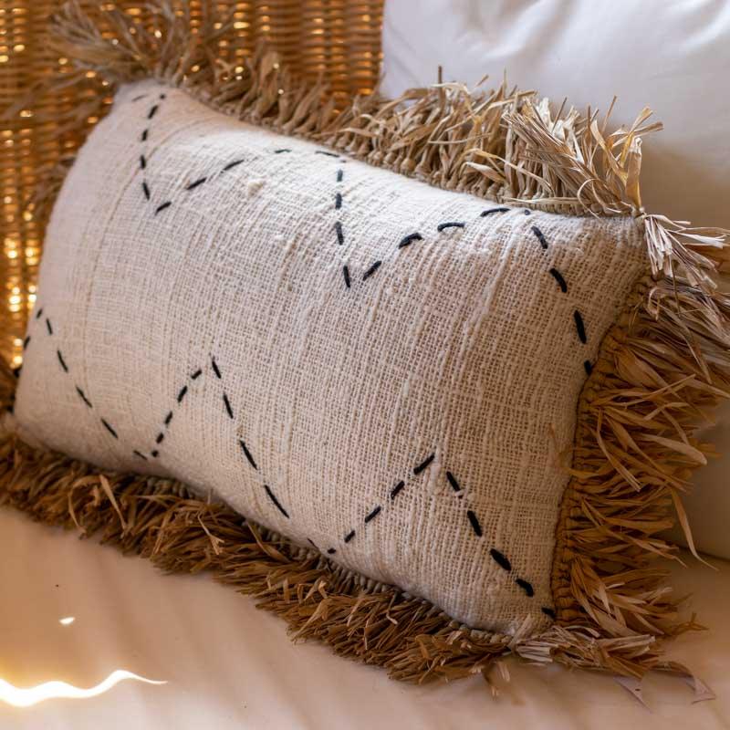 almofada artesanal bordada algodao palha bali indonésia fibra natural boho decor sofá cama loja artesintonia 03