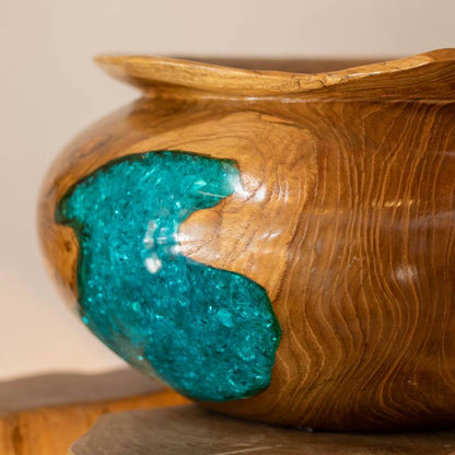 vaso decorativo madeira teca resina loja artesintonia bali indonesia casa artesanato 02