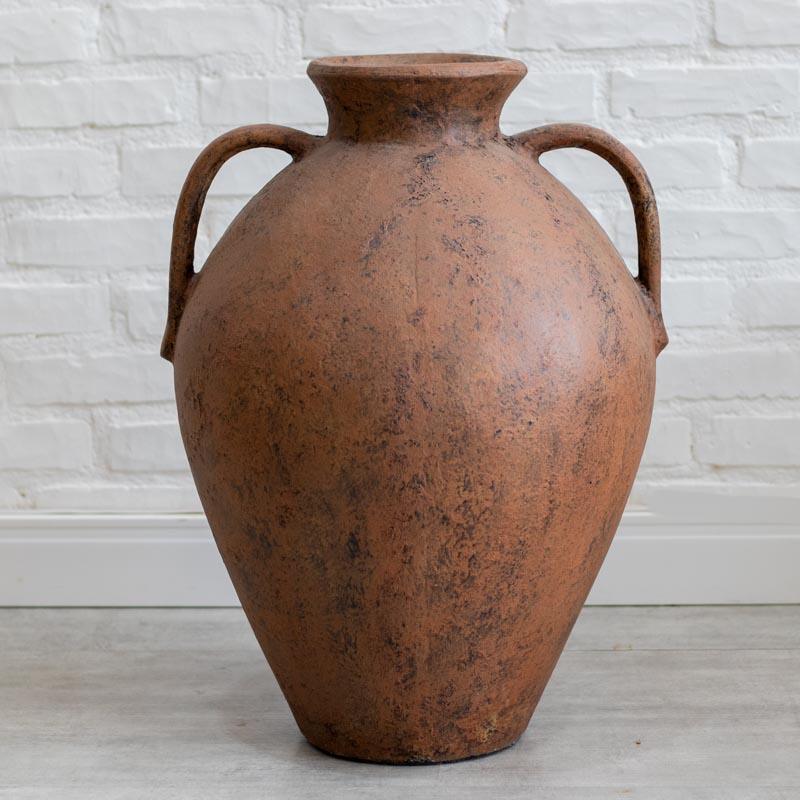 vaso marrom terracota jardim zen boho decoração artesanato bali indonésia garden balinese decoration loja artesintonia