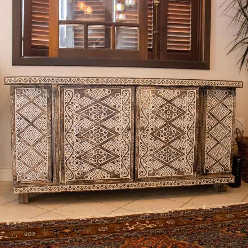 aparador armario buffet jantar sala madeira teca decoracao etnica timor entalhado artesanato bali indonesia loja artesintonia 01