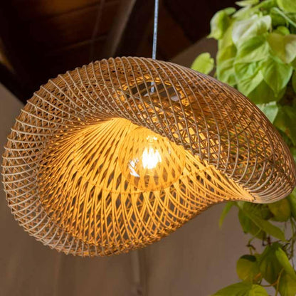 luminária teto rattan fibra natural decoração ferrugem boho elegância design bali indonésia artesanato trama loja artesintonia 01