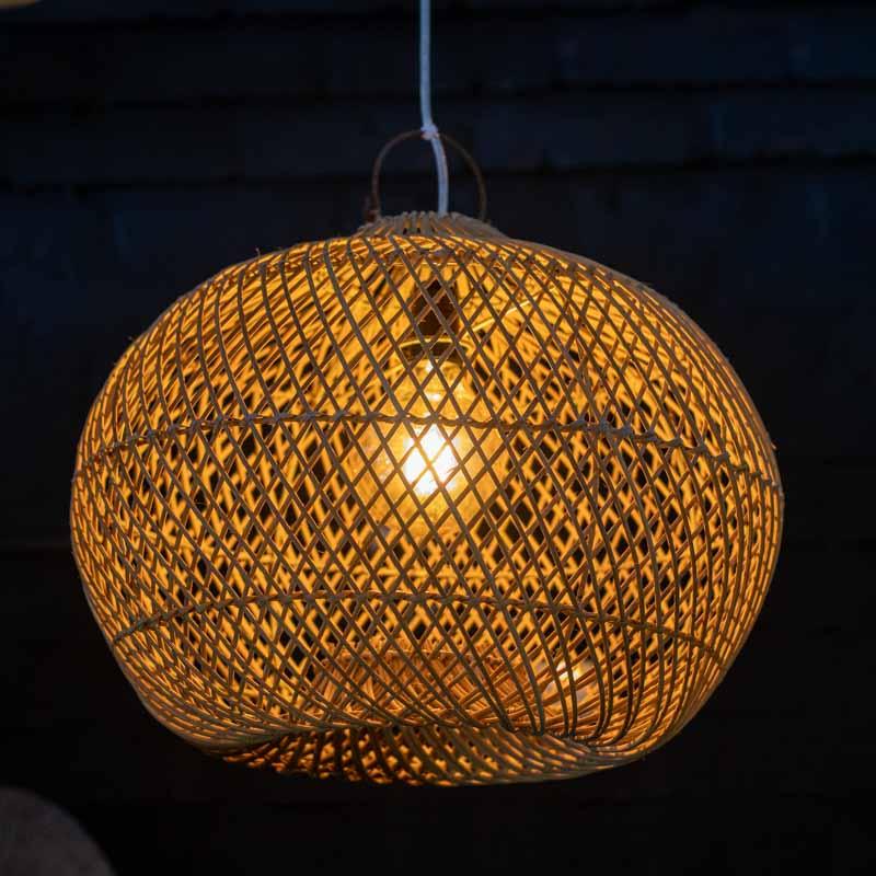 luminária teto rattan fibra natural decoração ferrugem boho elegância design bali indonésia artesanato trama loja artesintonia 01