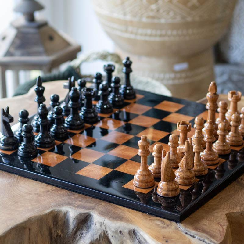 tabuleiro jogo xadrez pecas decoração resina brasil game decor home 04