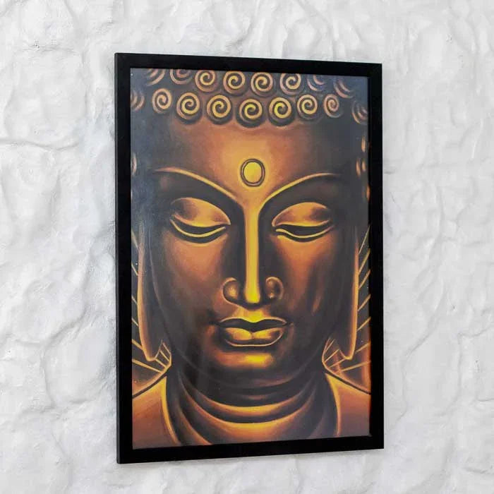 Decoração de interiores com temática budista apresentando o fundador do budismo em arte de luxo. 
