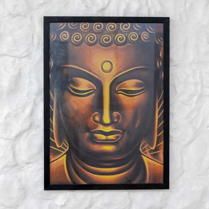 Arte contemporânea brasileira retratando divindades orientais com foco em iluminação e paz. 