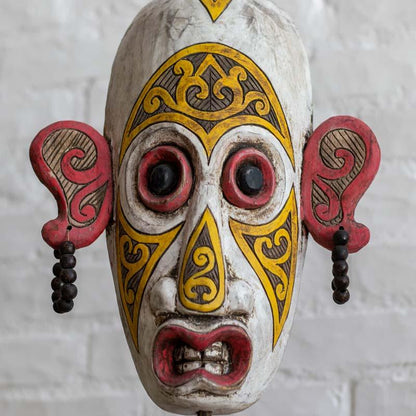 mascara lutador borneo asia tradicao cultura decoracao casa exotica escultura madeira albizia bali indonesia loja artesintonia 13