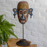 mascara lutador borneo asia tradicao cultura decoracao casa exotica escultura madeira albizia bali indonesia loja artesintonia 14