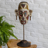mascara lutador borneo asia tradicao cultura decoracao casa exotica escultura madeira albizia bali indonesia loja artesintonia 16
