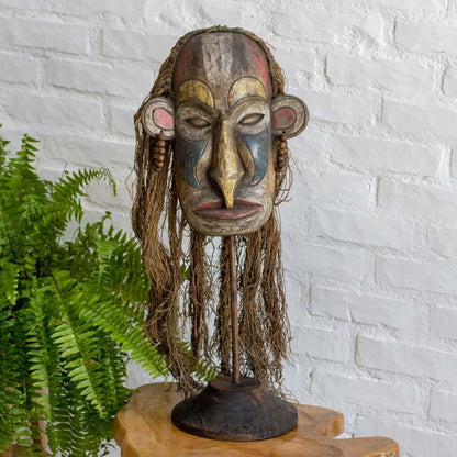mascara lutador borneo asia tradicao cultura decoracao casa exotica escultura madeira albizia bali indonesia loja artesintonia 22