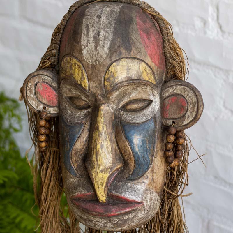 mascara lutador borneo asia tradicao cultura decoracao casa exotica escultura madeira albizia bali indonesia loja artesintonia 23