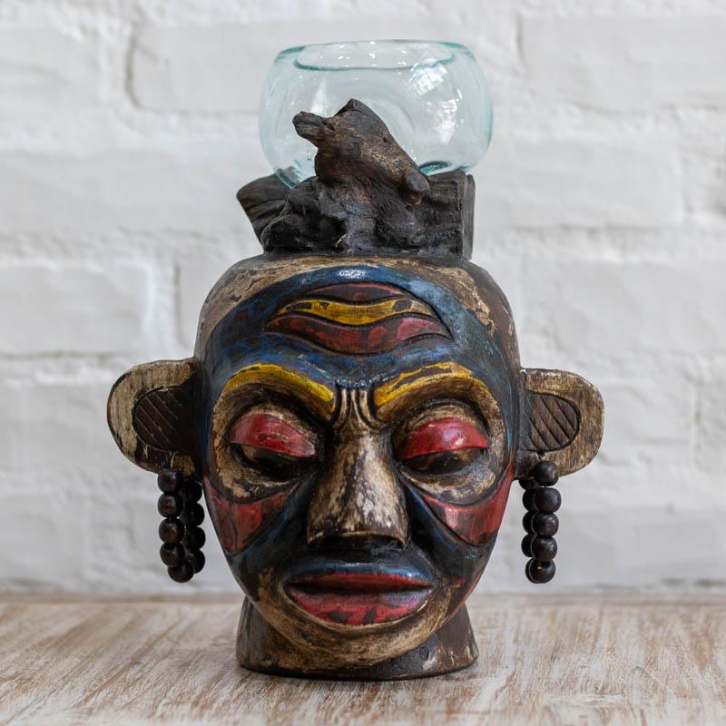 mascara escultura decorativa ilha borneo bali indonesia vidro terrario cultura tradicao decoracao casa ambientes loja artesintonia 01