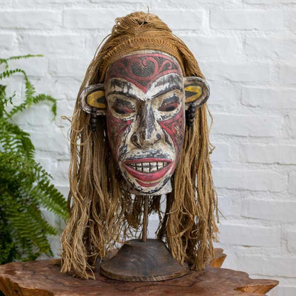 mascara decorativa borneo asia tradicao cultura decoracao casa exotica escultura madeira albizia bali indonesia loja artesintonia 03