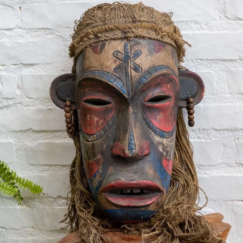 mascara decorativa borneo asia tradicao cultura decoracao casa exotica escultura madeira albizia bali indonesia loja artesintonia 06